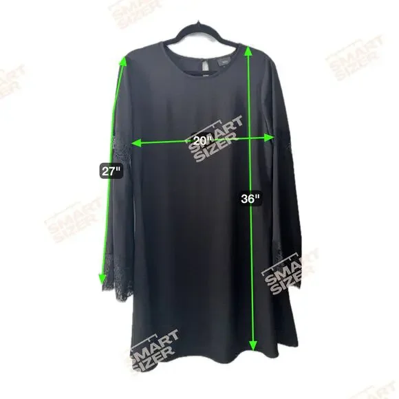 Black Bell Sleeved Dress By Mossimo Size Medium - Picture 3 of 6